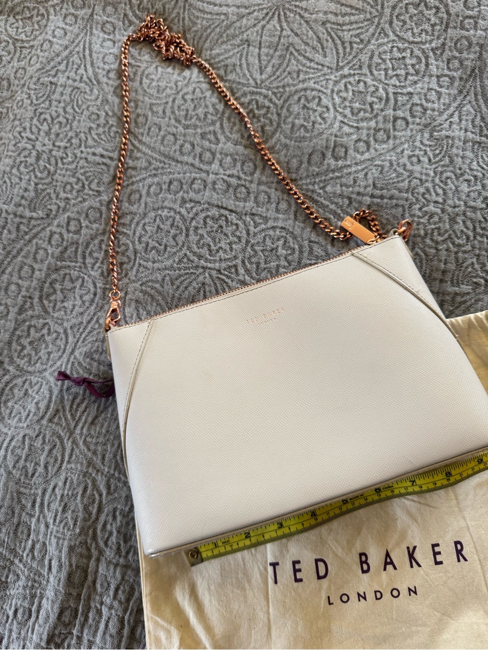 Ted Baker Cream Crossbody with Rose Gold Chain Strap